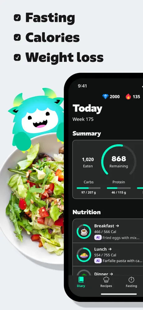 AI Calorie Tracker by Yazio screenshot 1