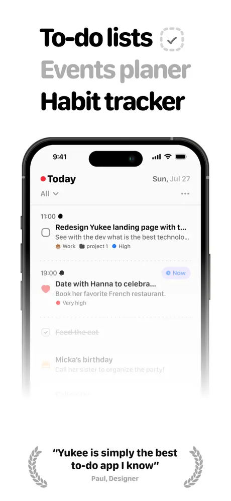 Yukee simple todo list tracker screenshot 1