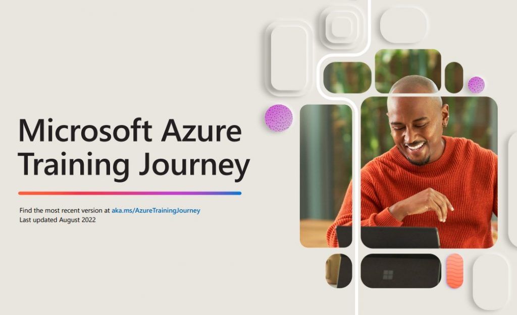 Sujet für Microsoft Azure Training Journey. Man mit Laptop.