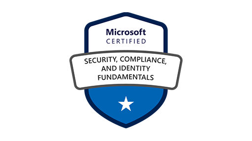Logo für die Microsoft-Zertifizierung Security, Compliance, and Identity