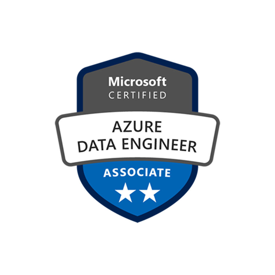 Logo für die Microsoft-Zertifizierung zum Azure Data Engineer Associate