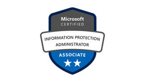 Logo für die Microsoft-Zertifizierung zum Information Proctection Administrator Associate