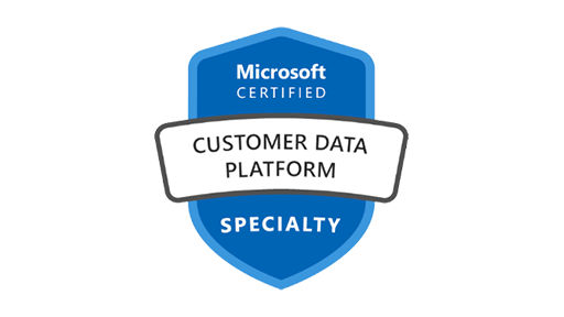 Logo für die Microsoft-Zertifizierung zur Customer Data Platform Specialty