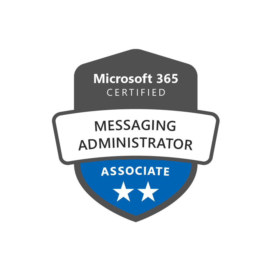 Logo für die Microsoft-Zertifizierung zum 365 Messaging Administrator Associate