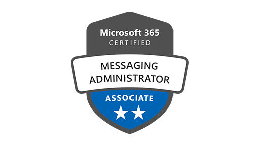 Logo für die Microsoft-Zertifizierung zum 365 Messaging Administrator Associate