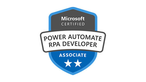 Logo für die Microsoft-Zertifizierung zum Power Automate RPA Developer Associate