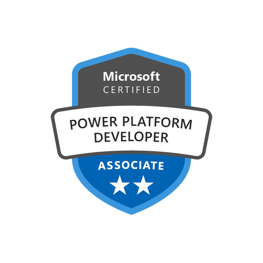 Logo für die Microsoft-Zertifizierung zum Power Platform Developer Associate