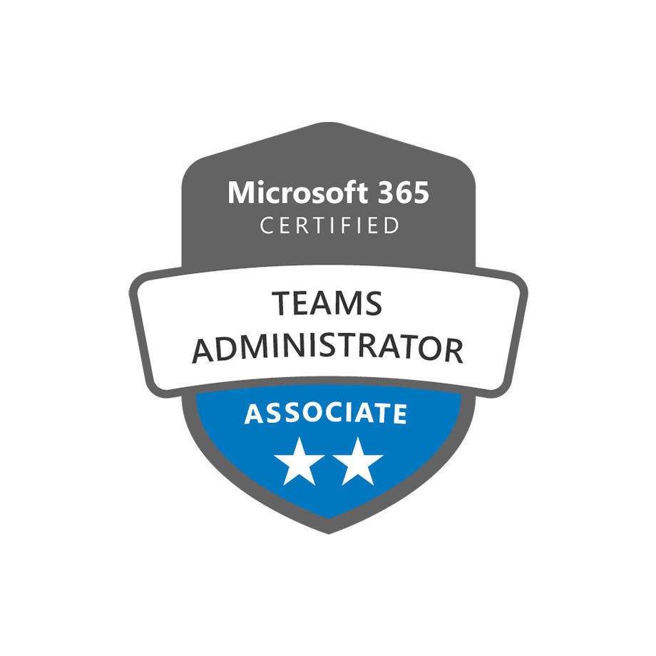 Logo für die Microsoft-Zertifizierung zum 365 Teams Administrator Associate