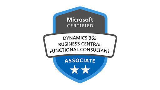 Logo für die Microsoft-Zertifizierung zum Dynamics 365 Business Central Functional Consultant Associate