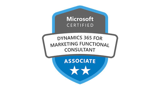 Logo für die Microsoft-Zertifizierung zum Dynamics 365 For Marketing Functional Consultant Associate