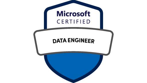 Logo für die Microsoft-Zertifizierung zum Data Engineer