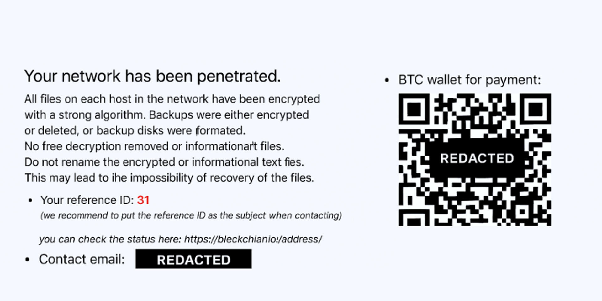 Ransom demand