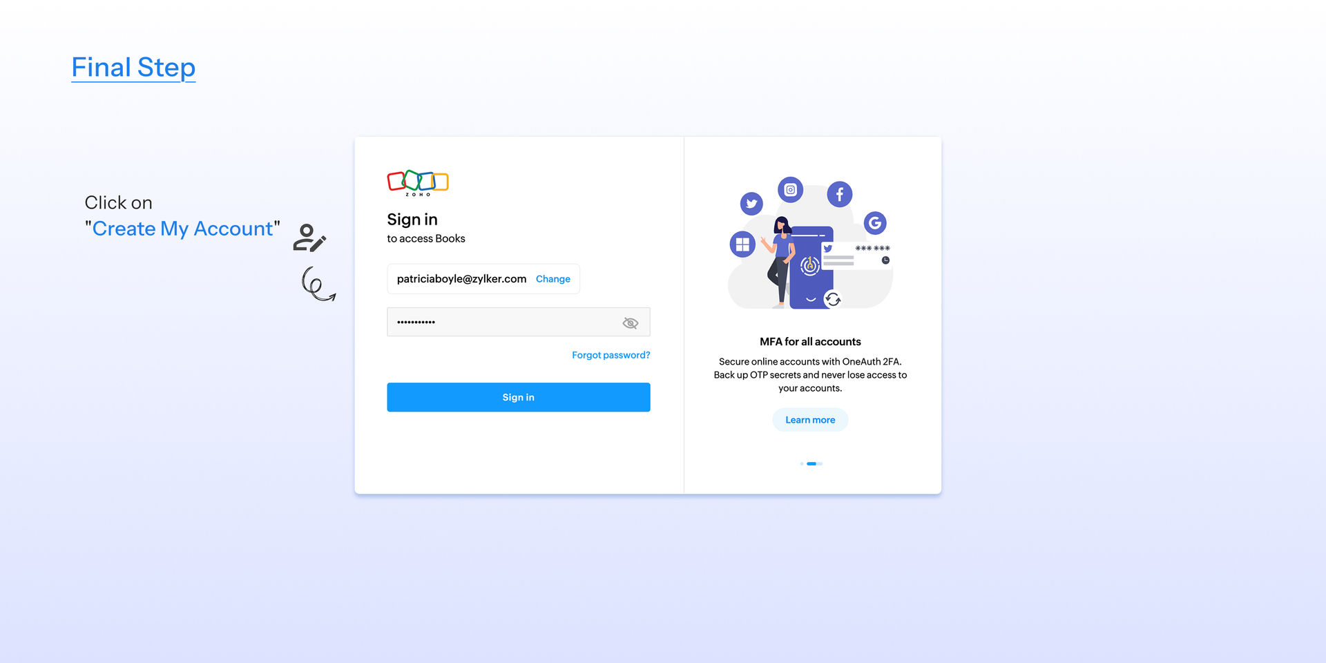 Zoho Sign Up