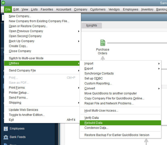 Rebuild Your QuickBooks Company File