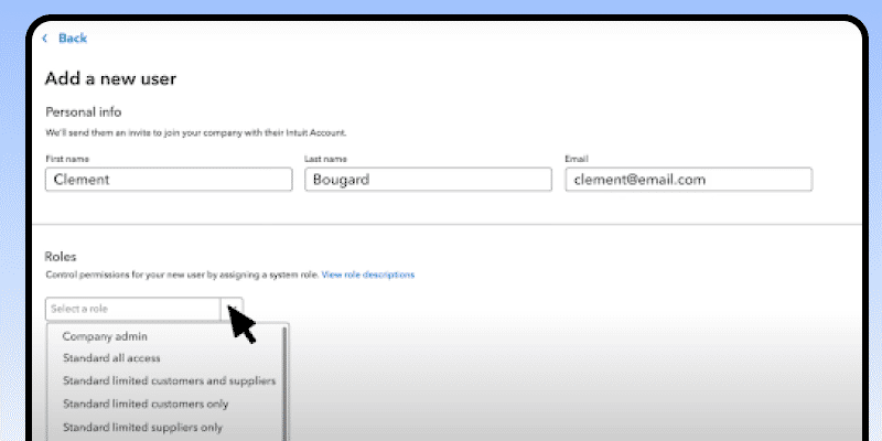 Solution 2Add a QuickBooks User step 3