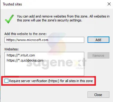 Require server verification