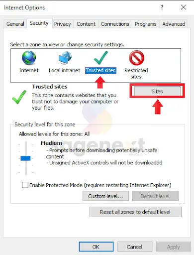 Trusted Sites