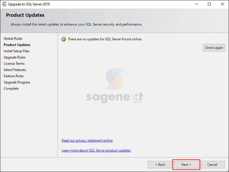 Update SQL Server Express Step 2