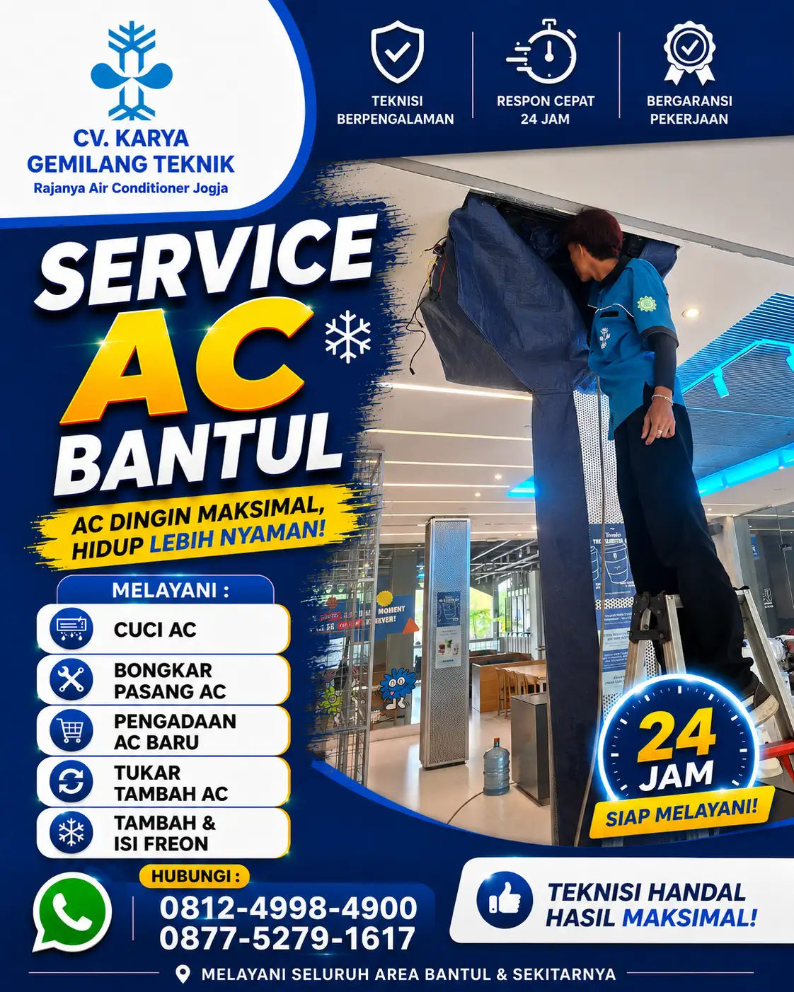 Service AC Bantul Kota 24 Jam | Teknisi Profesional & Terpercaya