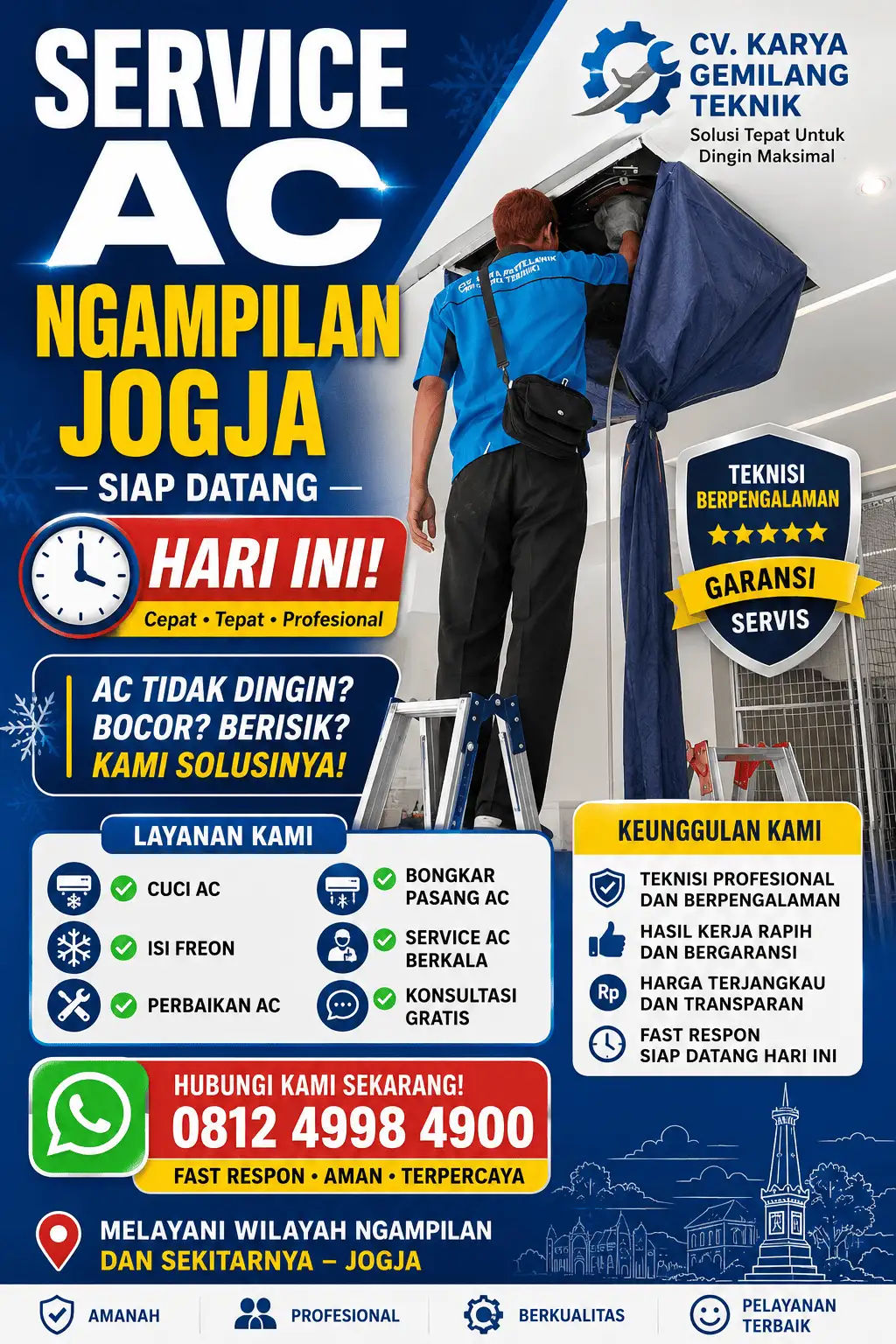 Service AC Jogja Solusi AC Tidak Dingin Bergaransi