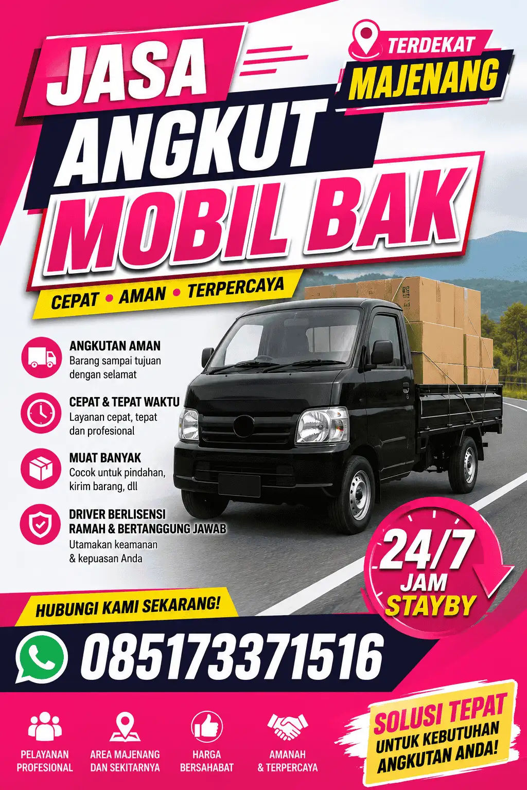 Mobil Pickup Standby Angkut Barang Majenang | 085173371516