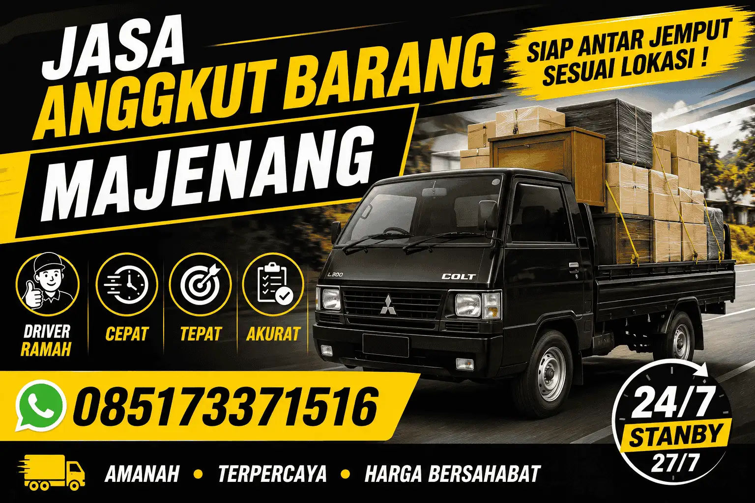 Jasa Angkut Barang Majenang Melayani Pindahan Rumah, Kos & Kantor | 085173371516