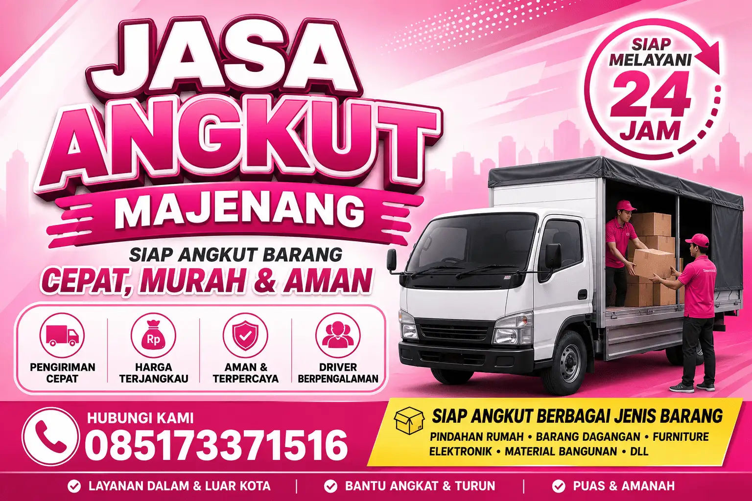 Jasa Angkut Barang Skala Kecil hingga Besar Majenang 085173371516