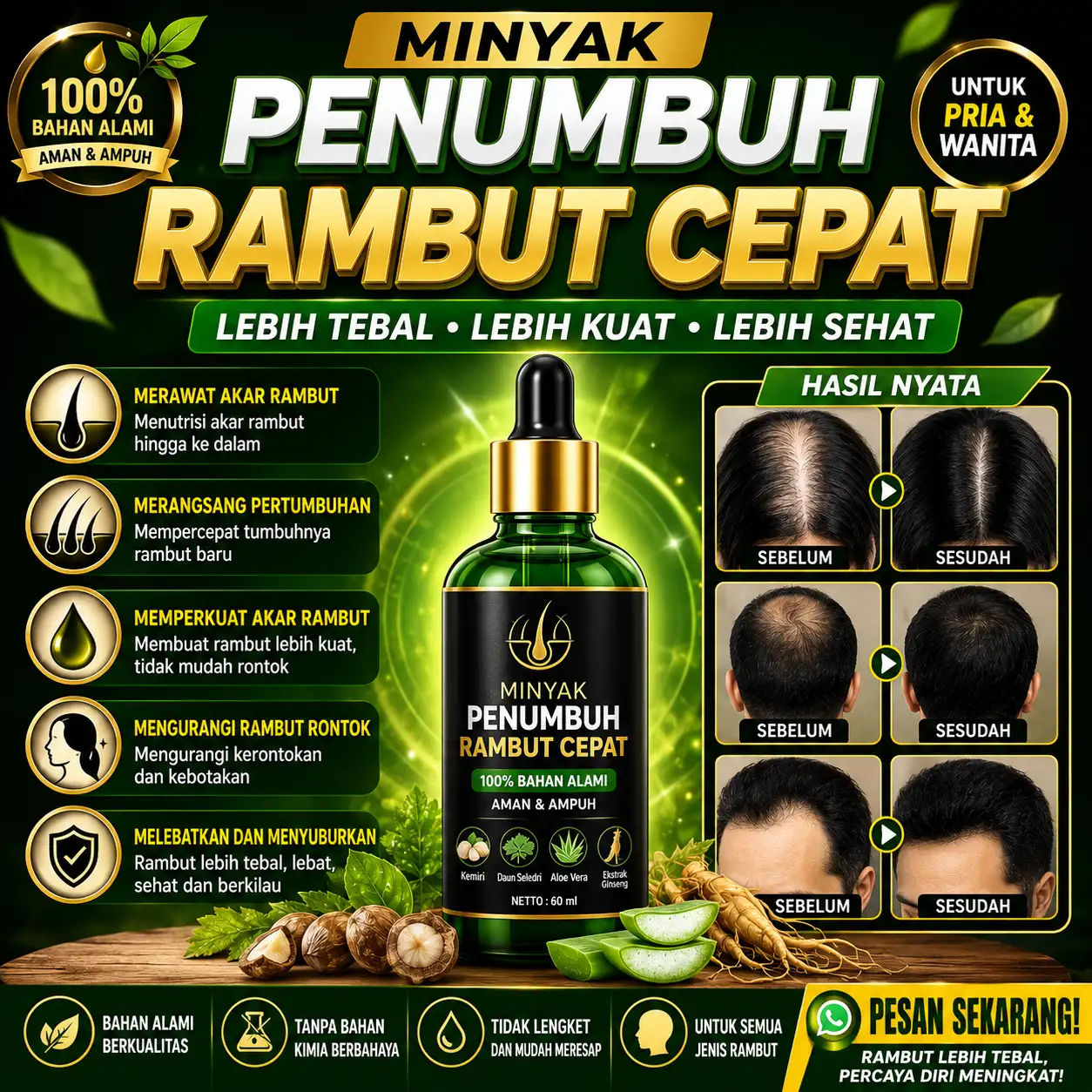 Rahasia Minyak Penumbuh Cepat Membantu Merawat Rambut agar Tampak Lebih Tebal | 085174411516: Panduan Lengkap Perawatan Rambut Modern