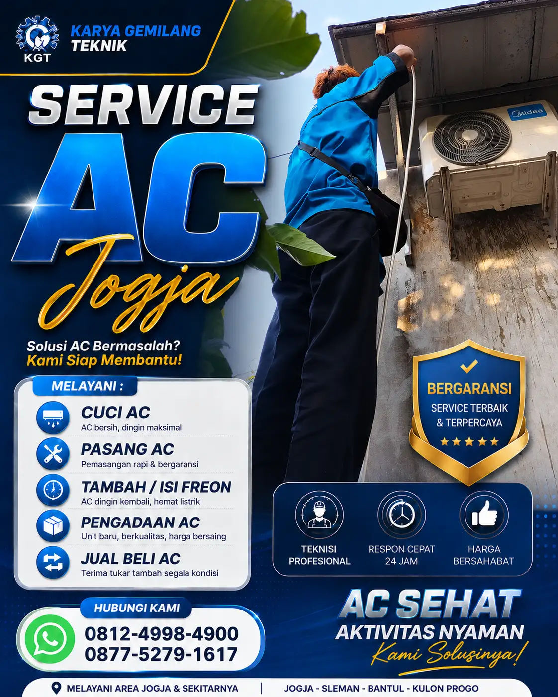  Service AC Jogja Cek Kerusakan AC Langsung di Tempat