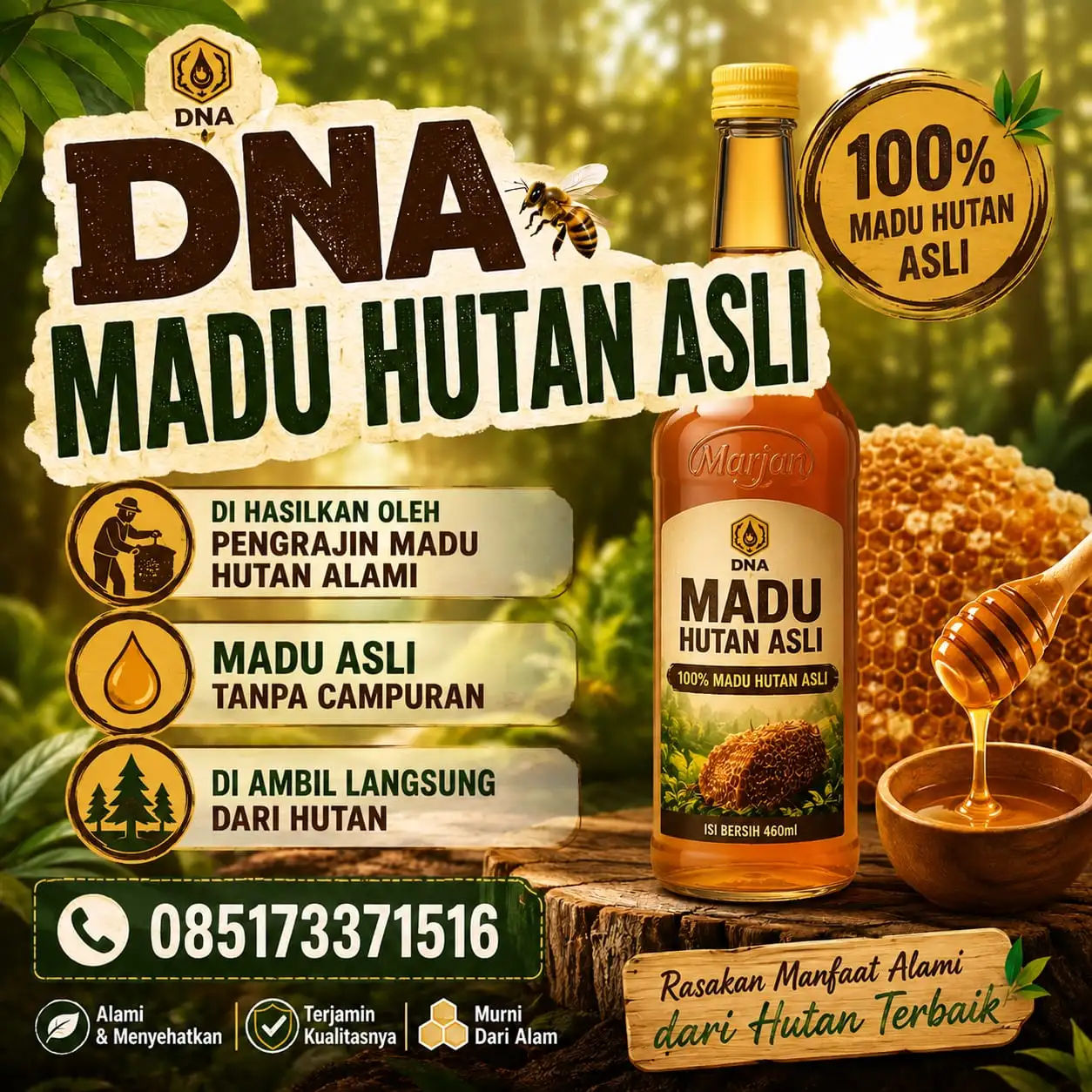 Madu Hutan Asli Siap Kirim ke Berbagai Daerah | 085173371516