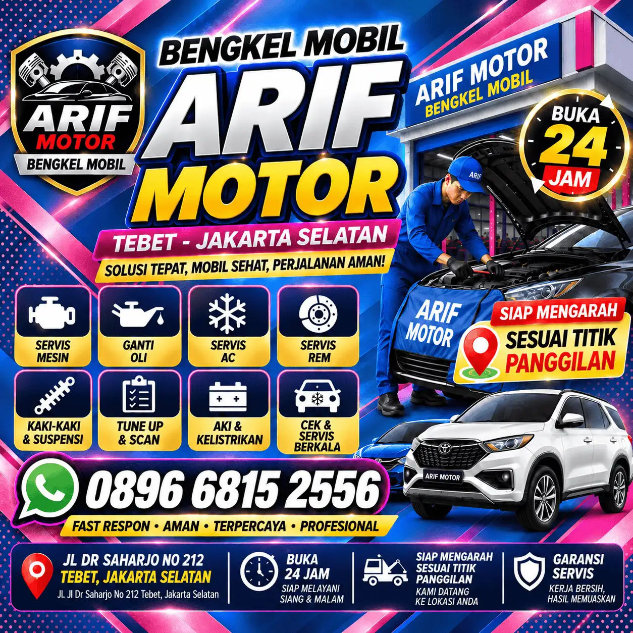 Bengkel Mobil Arif Motor Tebet Jakarta Selatan Layanan Mobil Darurat | 089668152556
