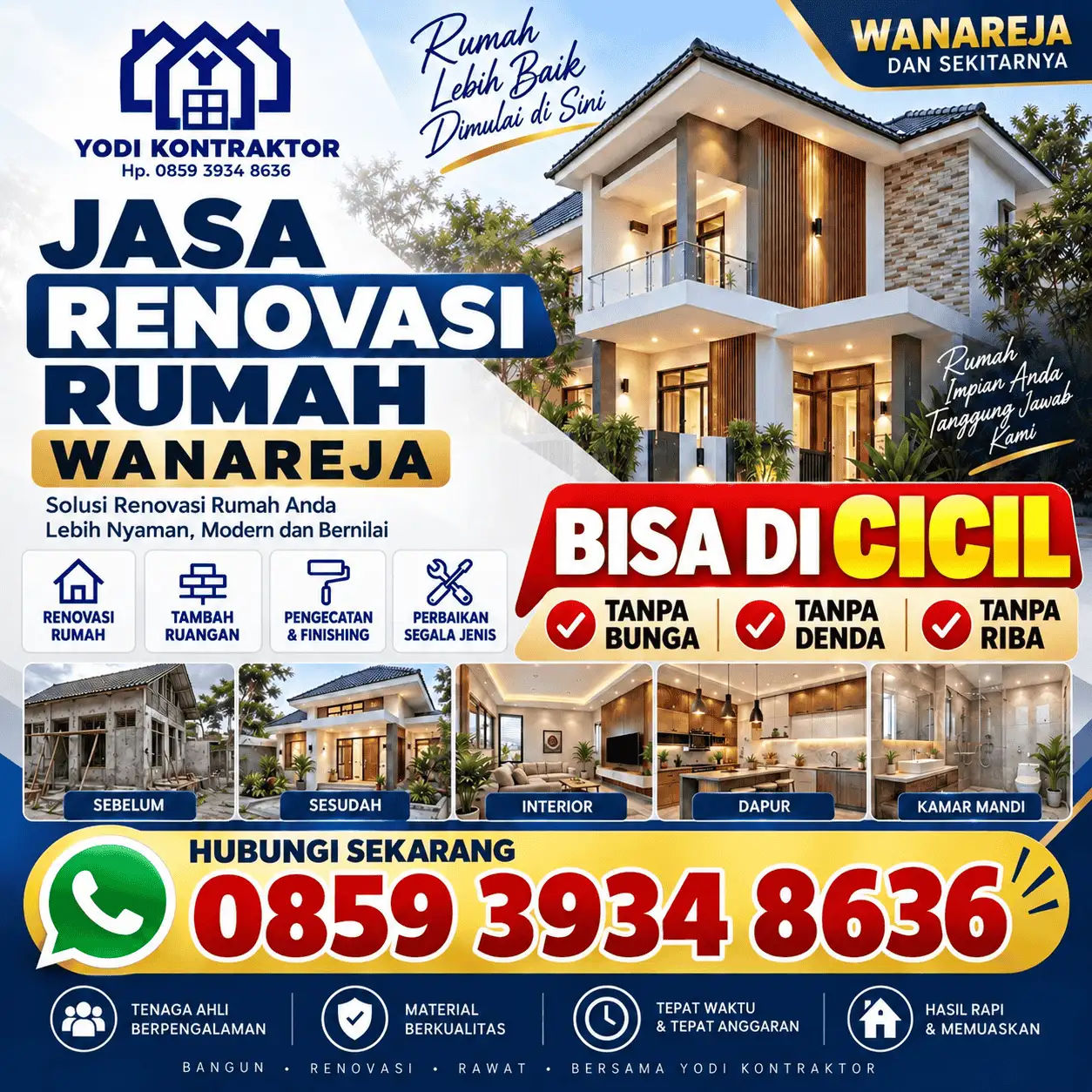 Kontraktor Renovasi Rumah Majenang dengan Perencanaan Terarah – 085939348636