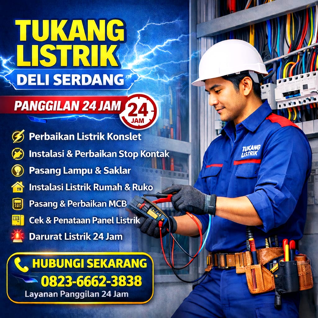 Tukang Listrik Pantai Labu 0823-6662-3838 | Rumah & Gedung