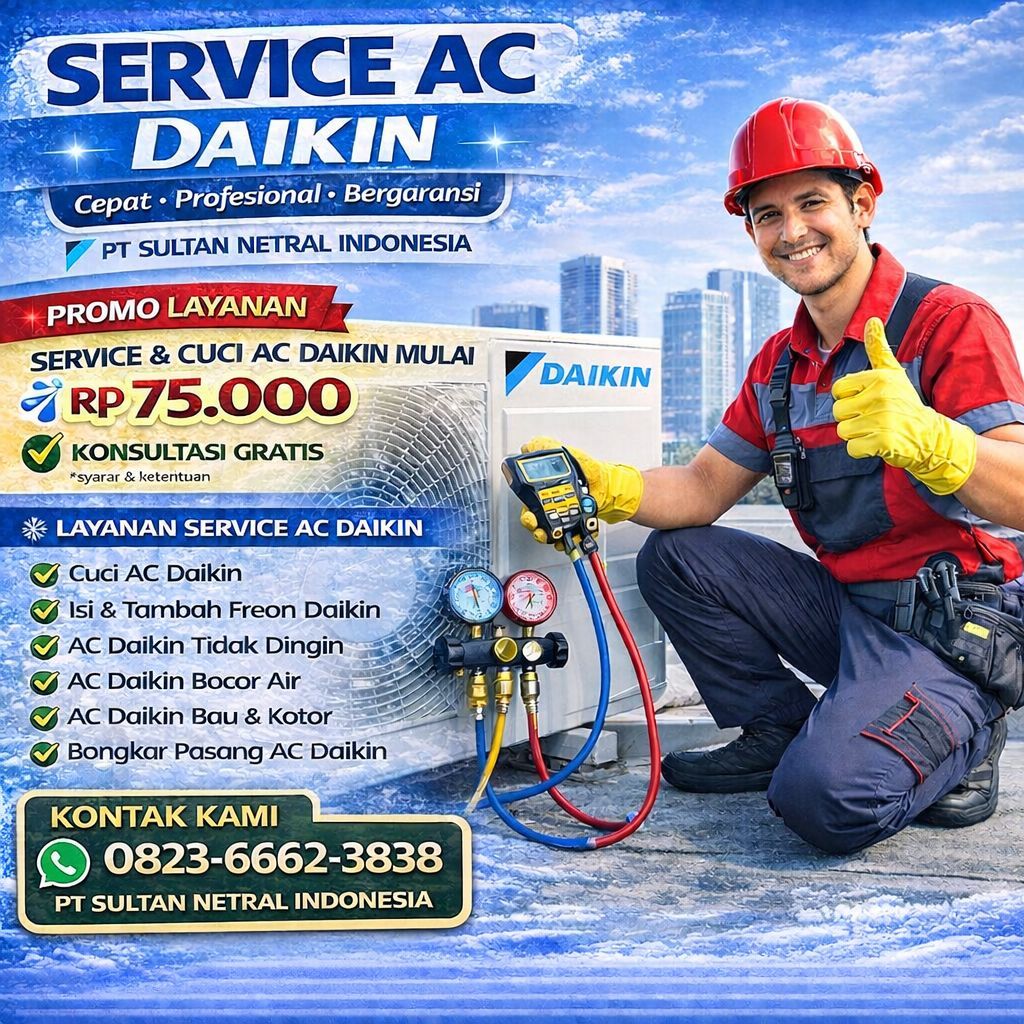 Service AC Daikin Medan Amplas 0823-6662-3838 PT Sultan Netral Indonesia