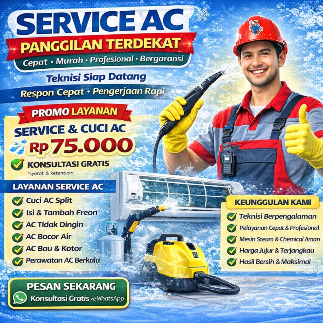 Jasa Cuci AC Daikin Medan Terdekat & Profesional
