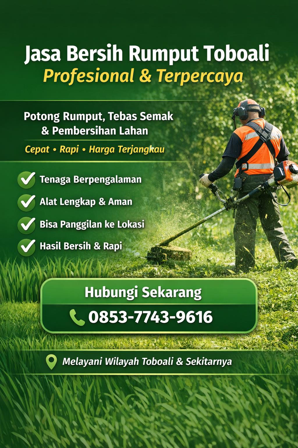 Jasa Potong & Bersih Rumput Toboali Terdekat – Cepat & Murah 0853-7743-9616