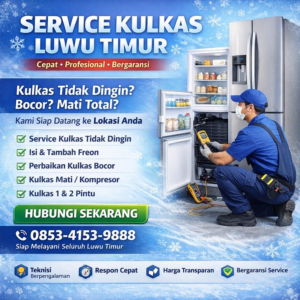 Service Kulkas Luwu Timur Profesional & Bergaransi | JAVA TEKNIK 0853-4153-9888