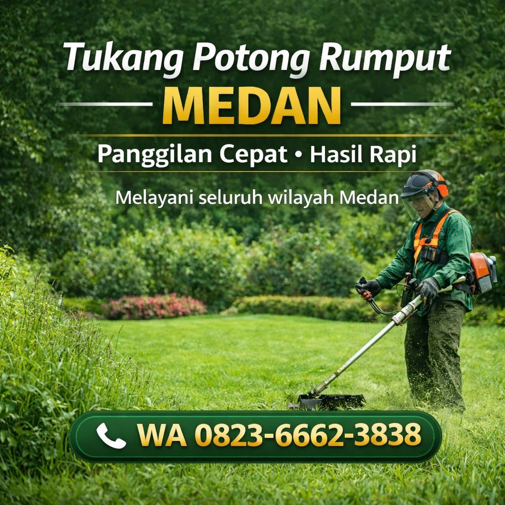 Jasa Potong Rumput Medan | Taman Rumah & Lahan Jadi Rapi