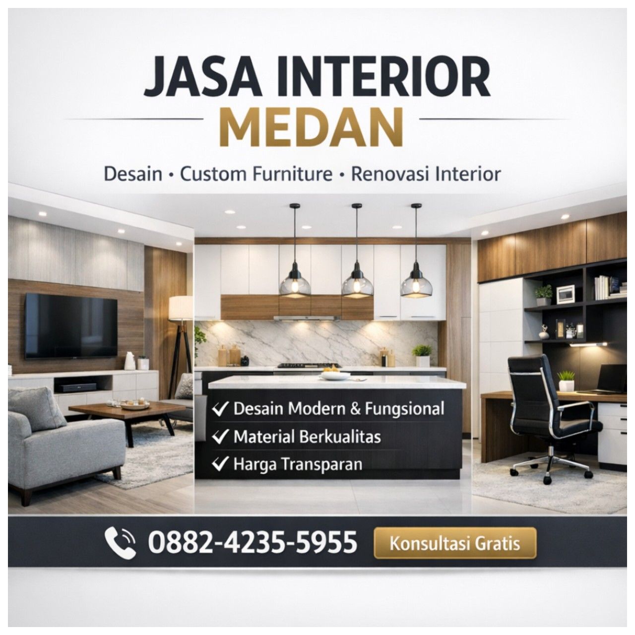 Jasa Interior Rumah Medan Amplas Profesional | 0882-4235-5955