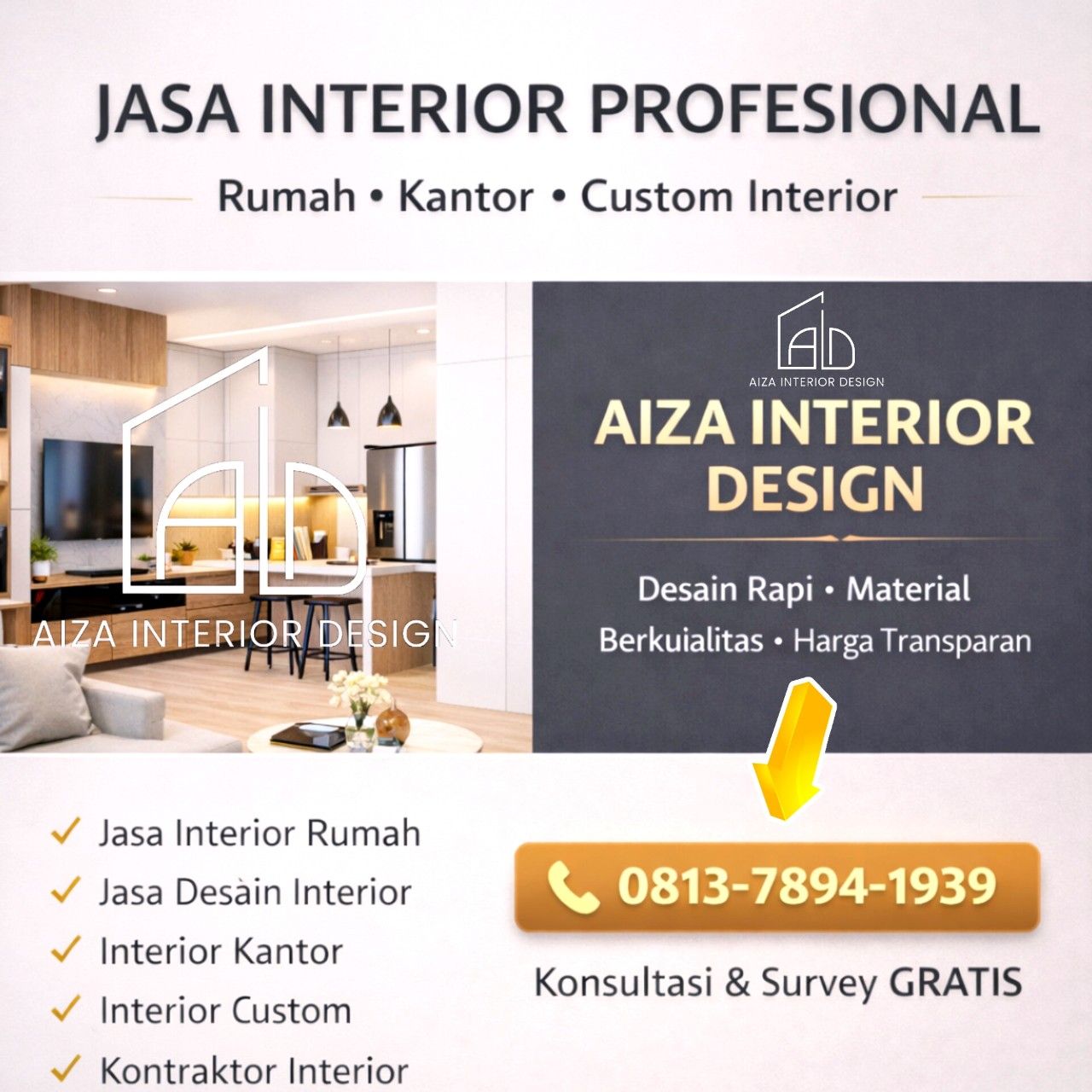Jasa Desain Interior Binjai Barat Profesional | AIZA Interior Design – 0813-7894-1939