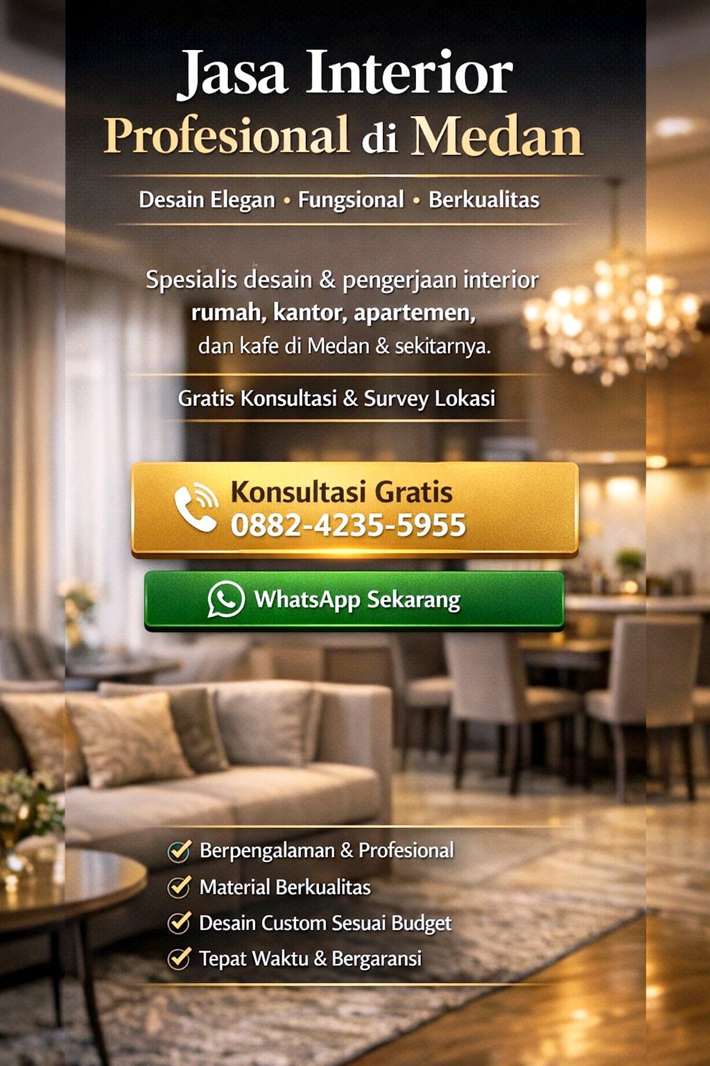 Kontraktor Interior Medan Tuntungan Terpercaya | 0882-4235-5955