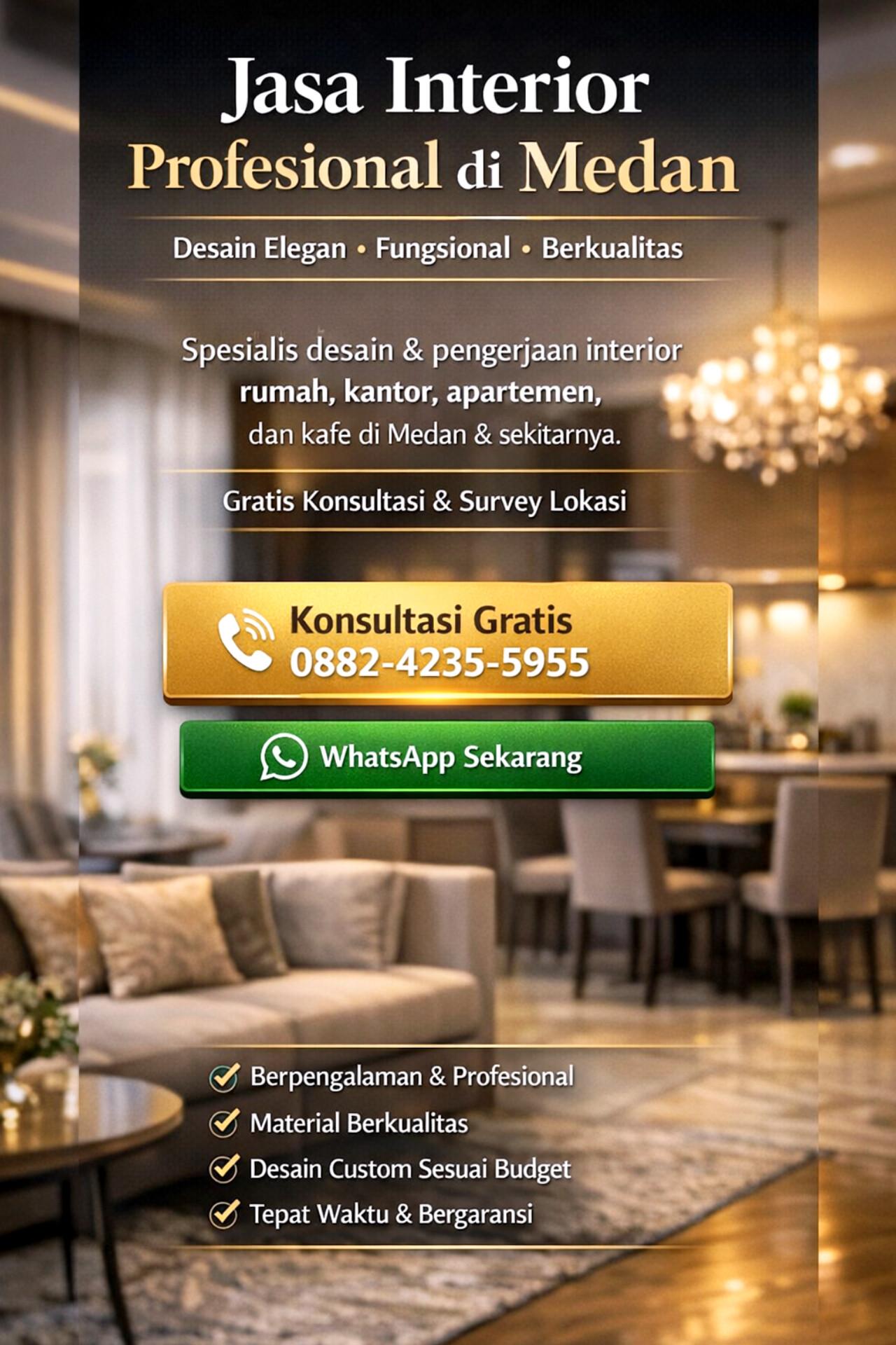 Jasa Desain Interior Medan Deli Profesional | 0882-4235-5955