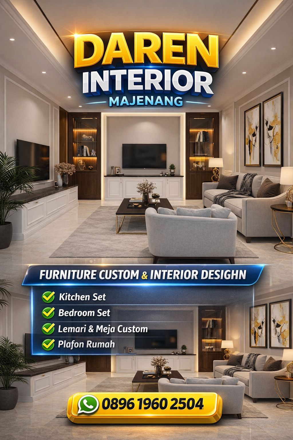 Desain Interior Majenang Tema Minimalis