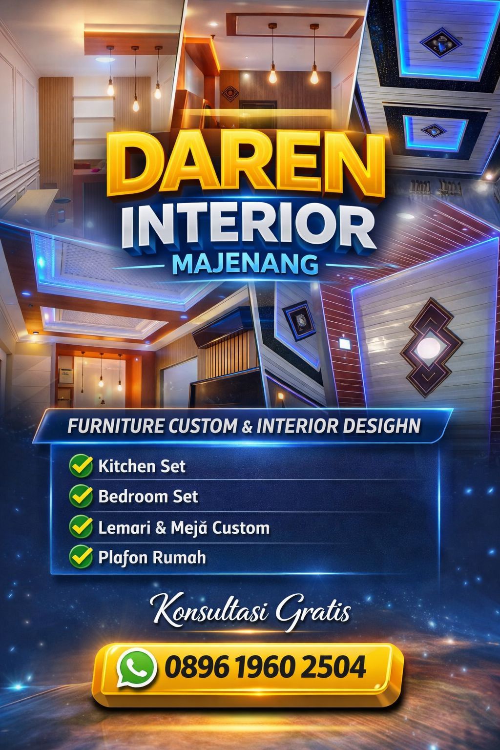  Plafon Rumah Majenang Tim Profesional Daren Interior 0896-1960-2504