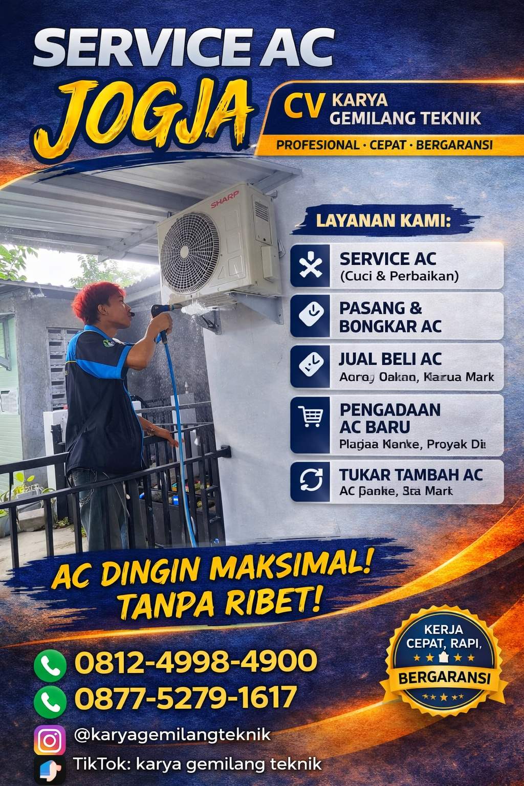 SERVICE AC JOGJA & SLEMAN 24 JAM – TEKNISI TERDEKAT