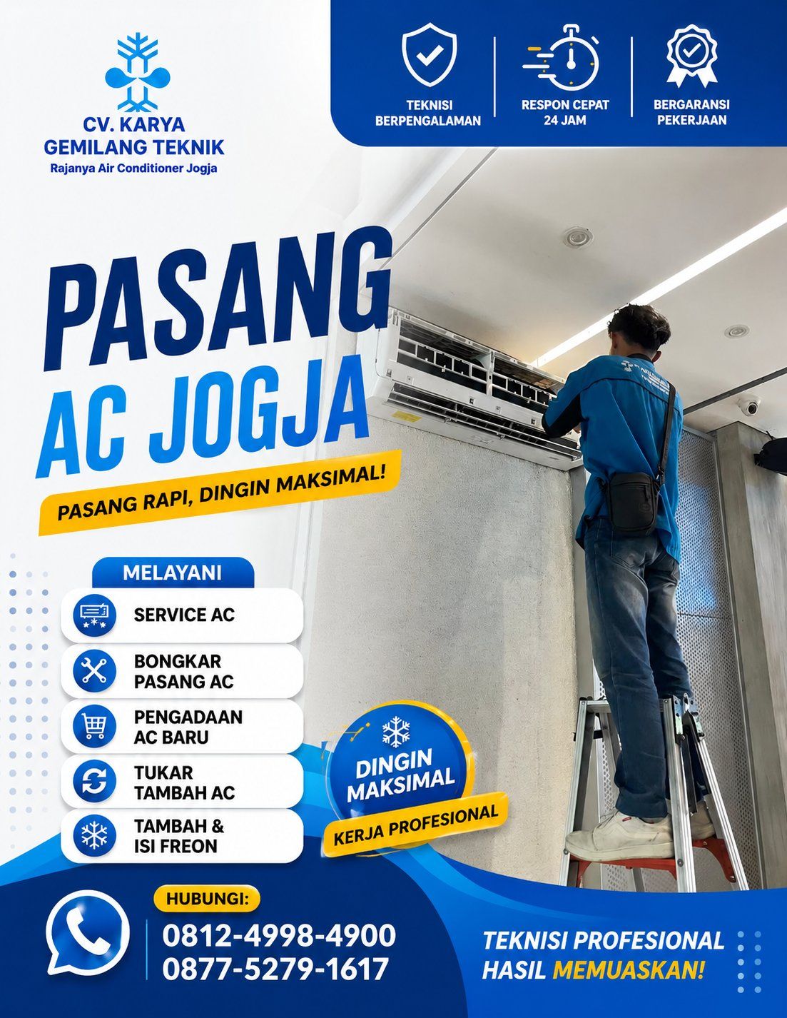 Pasang AC Jogja Mulai 250 Ribu – Karya Gemilang Teknik