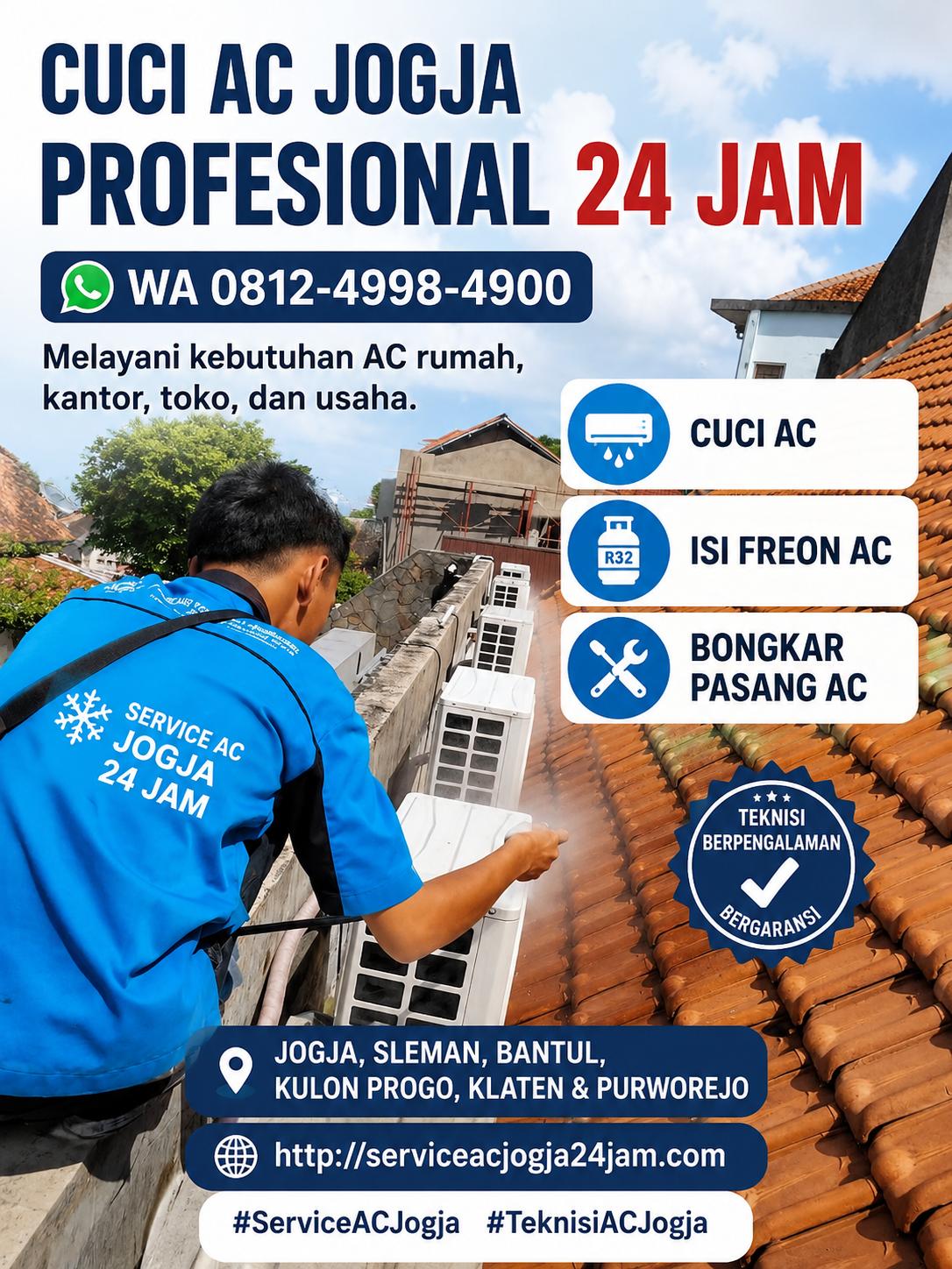 Teknisi AC Jogja Profesional untuk Cuci AC dan Isi Freon