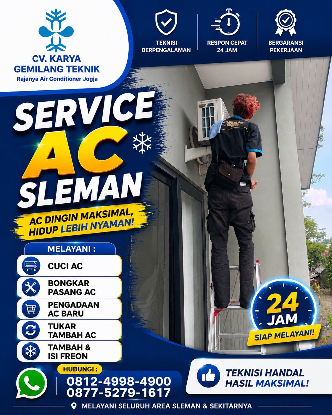Service AC Berbah Sleman 24 Jam Profesional & Bergaransi, Teknisi Cepat Datang