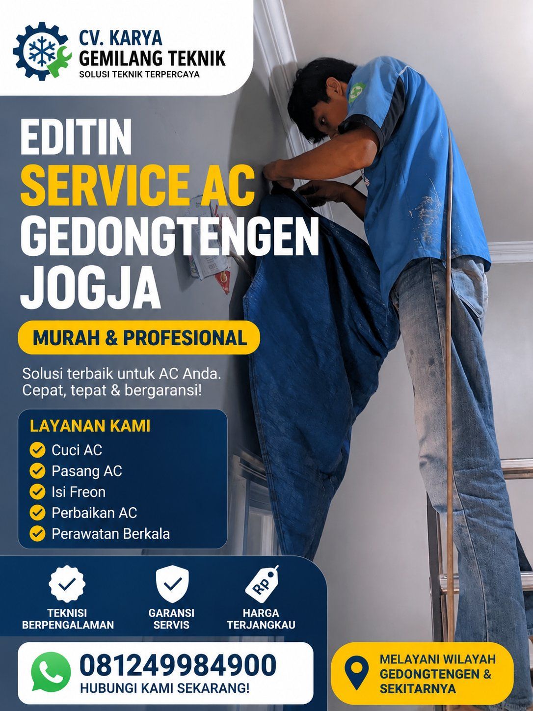 Service AC Jogja Spesialis AC Rumah, Ruko & Perkantoran | CV Karya Gemilang Teknik