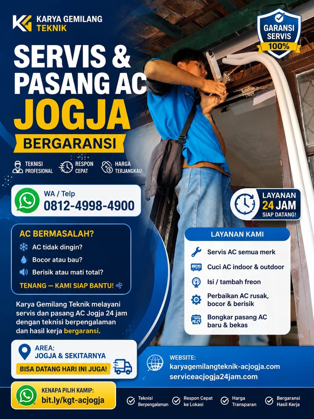 Service AC Jogja 24 Jam – Teknisi Cepat, Profesional & Bergaransi